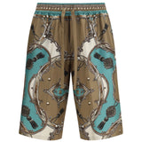 Vanity bermuda Shorts in washed silk twill with Cargo print