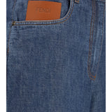 Wide-leg chambray Jeans