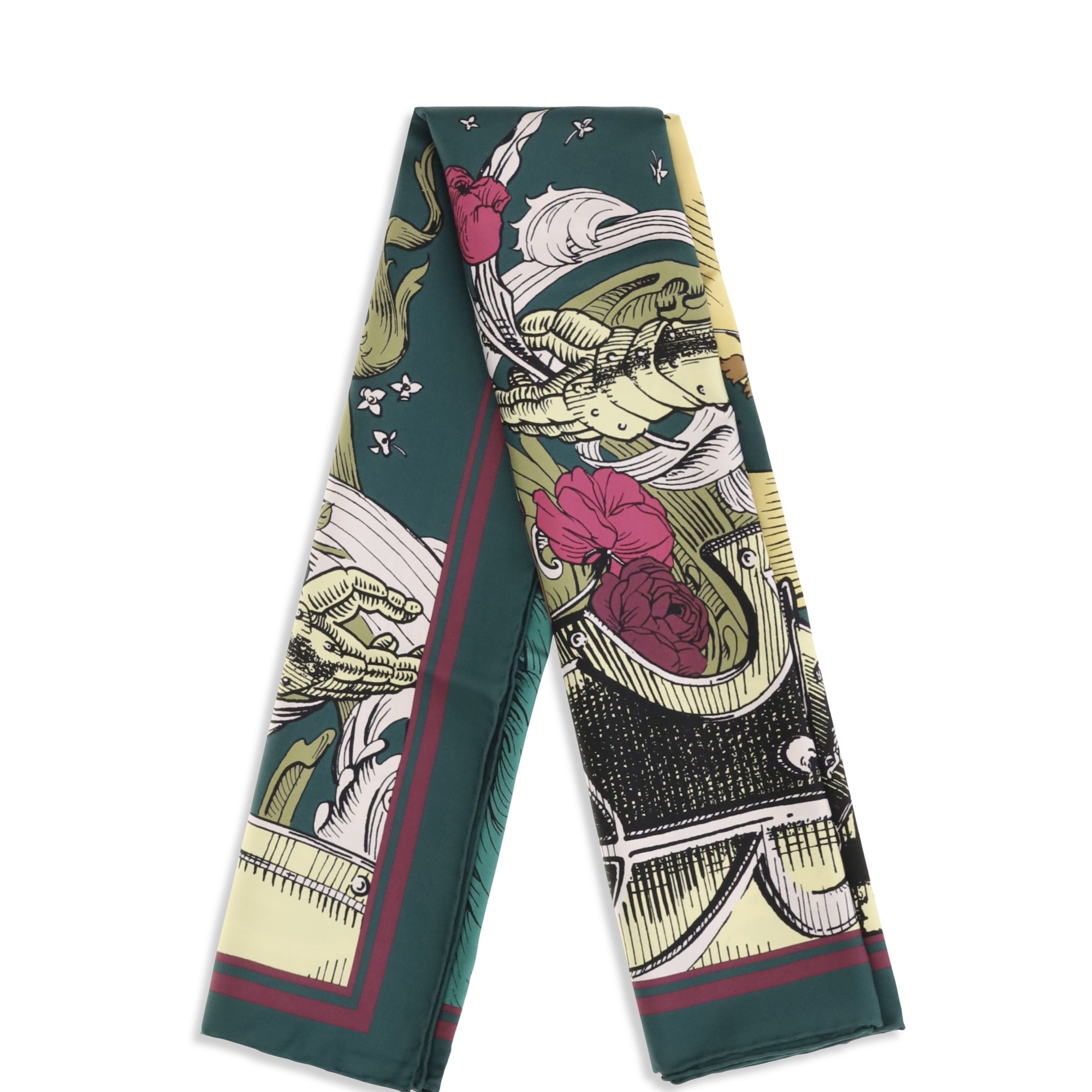 Silk Scarf with Etched Knight
