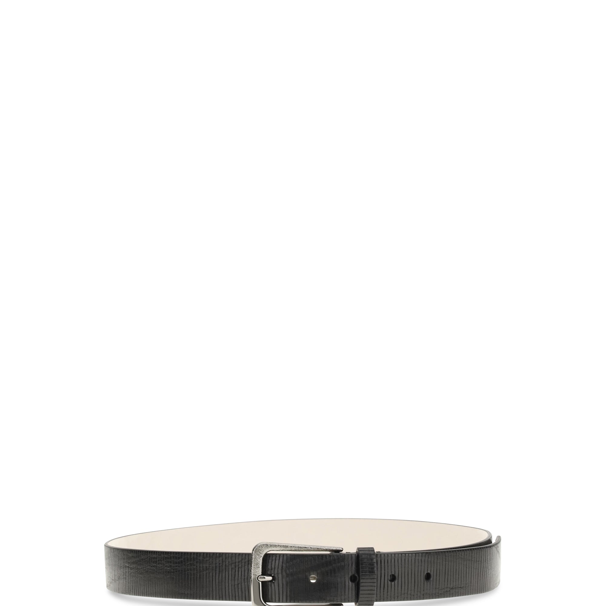 Carved leather Belt with Shimmering Buckle