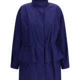 Midi poplin Parka in cotton with logo embroidery