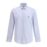 Striped cotton Shirt with an embroidered Pegaso logo on the chest