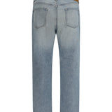 Cotton Denim Jeans with stonewashed finish