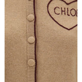 Fitted logo Cardigan in wool and cashmere