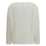 Open-knit Sweater in linen and cotton yarn