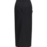 Draped midi Skirt in double-faced wool and mohair
