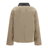 Padded down Jacket with leather collar