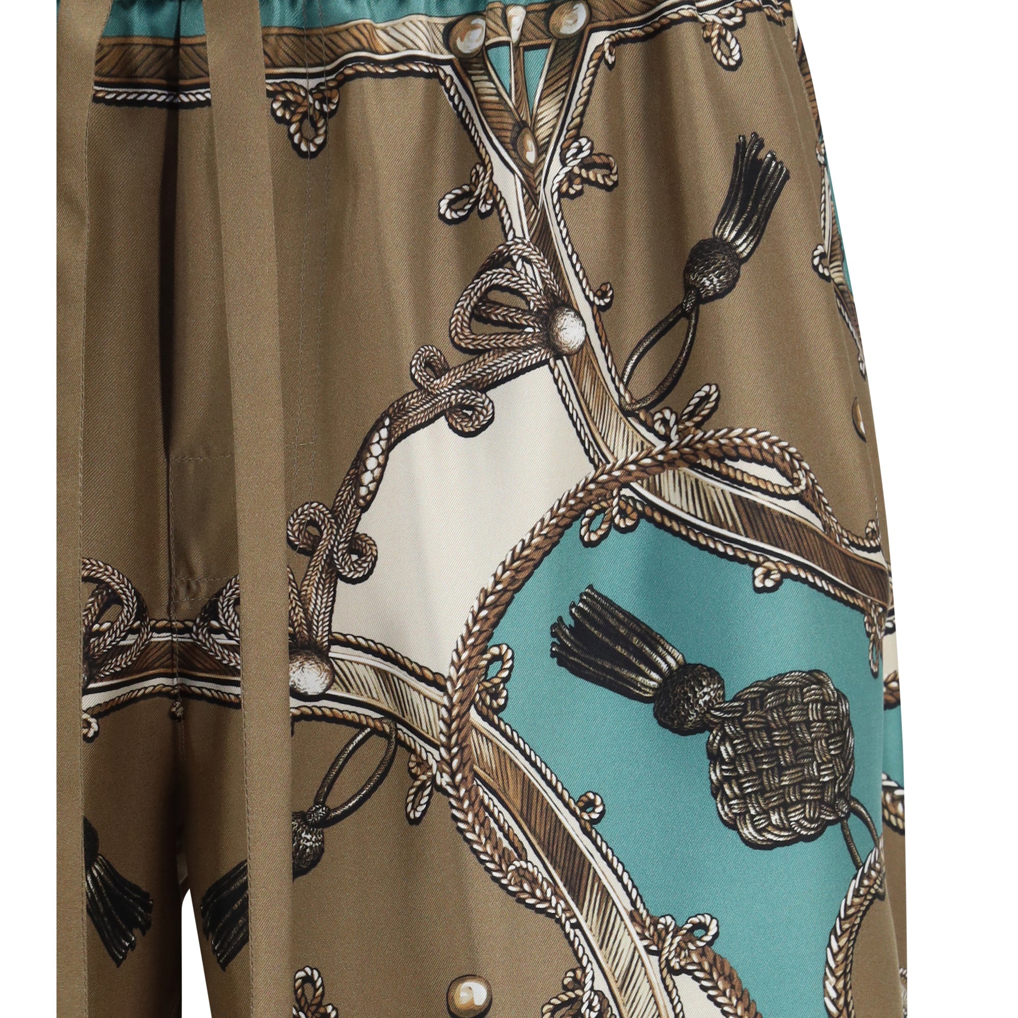 Vanity bermuda Shorts in washed silk twill with Cargo print