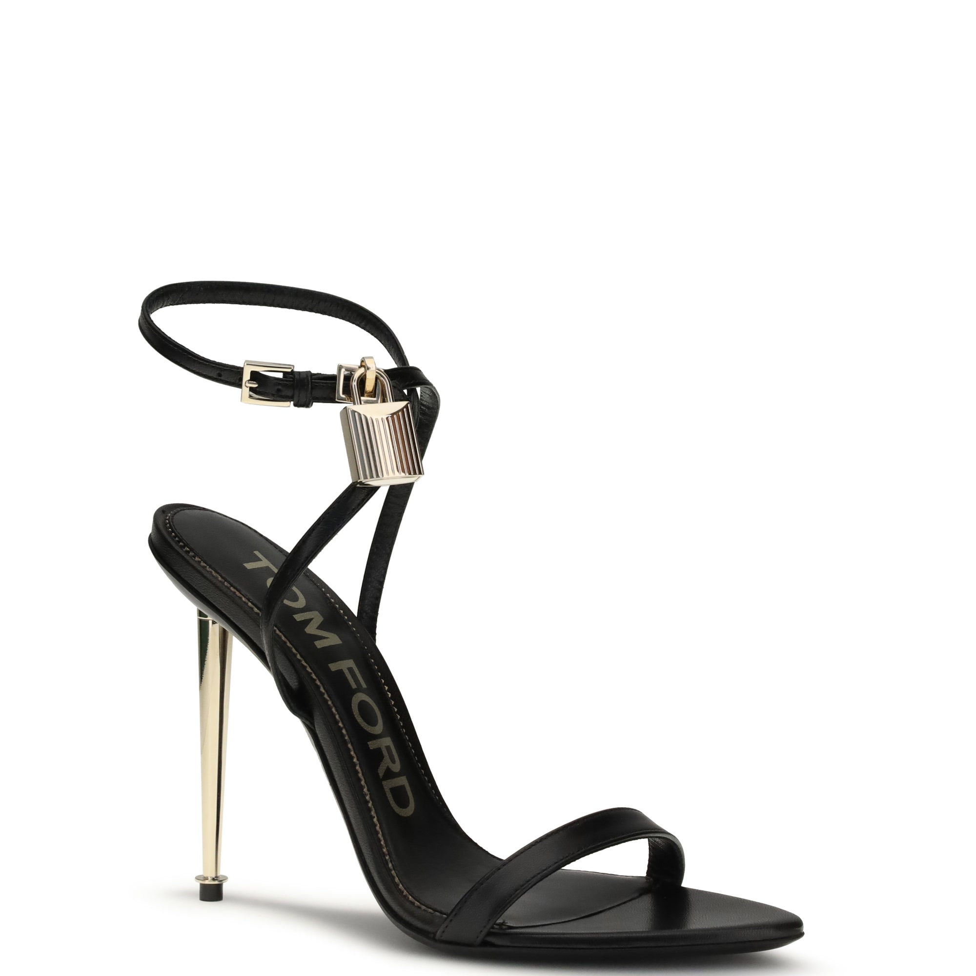 Padlock Pointy Naked heeled Sandals
