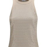 Top in cotton with luminous embroidery
