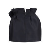 Wool and silk Mini Skirt with floral details