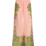 Printed silk twill Pants