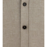 Crossover Overshirt in a linen, wool and silk blend