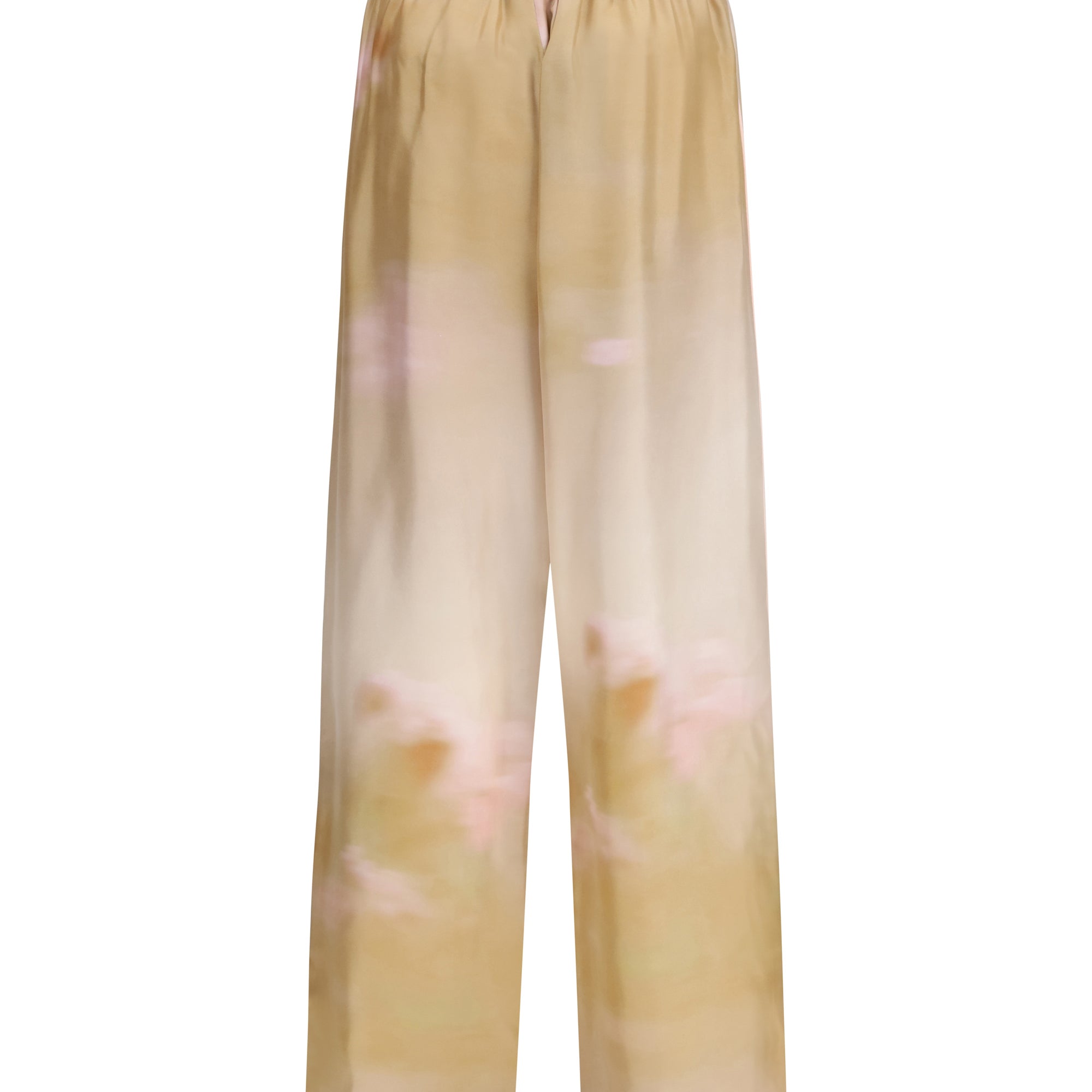 Printed silk twill Pants