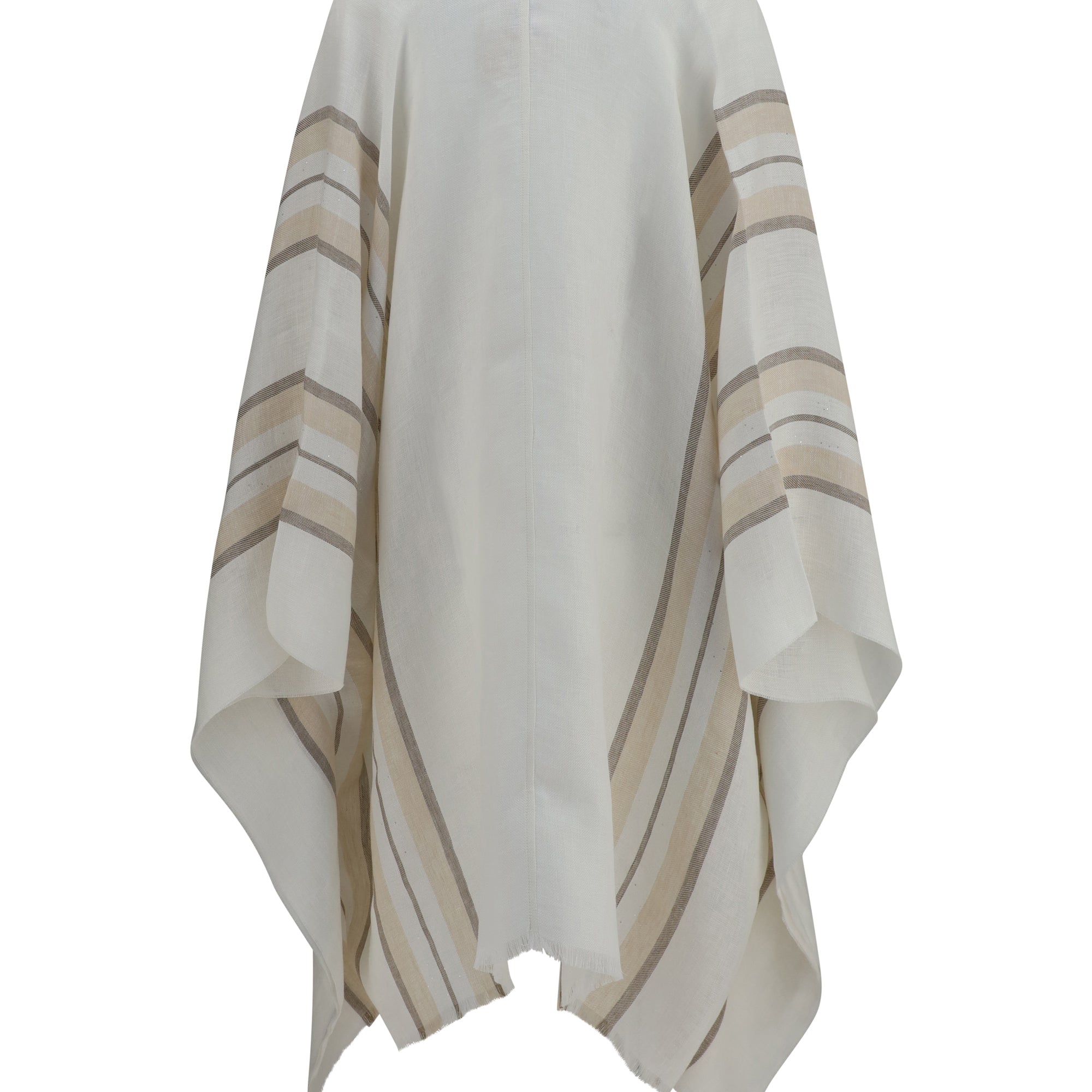 Open Poncho in linen, cashmere and silk blend