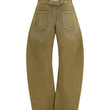 Wide-leg Jeans with back belt
