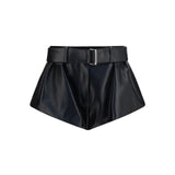 Flared leather Shorts