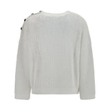 Openwork Sweater with shoulder buttons