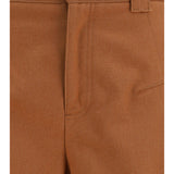 Cotton canvas barrel-leg Pants