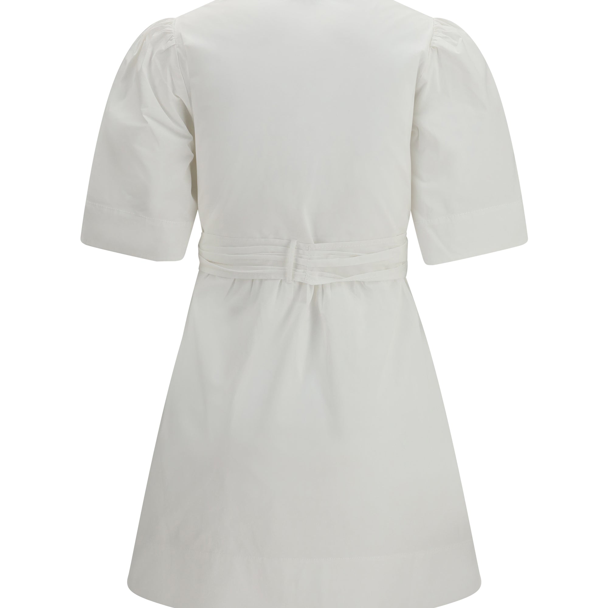 Mini Dress with a deep V-neckline and front tie bands