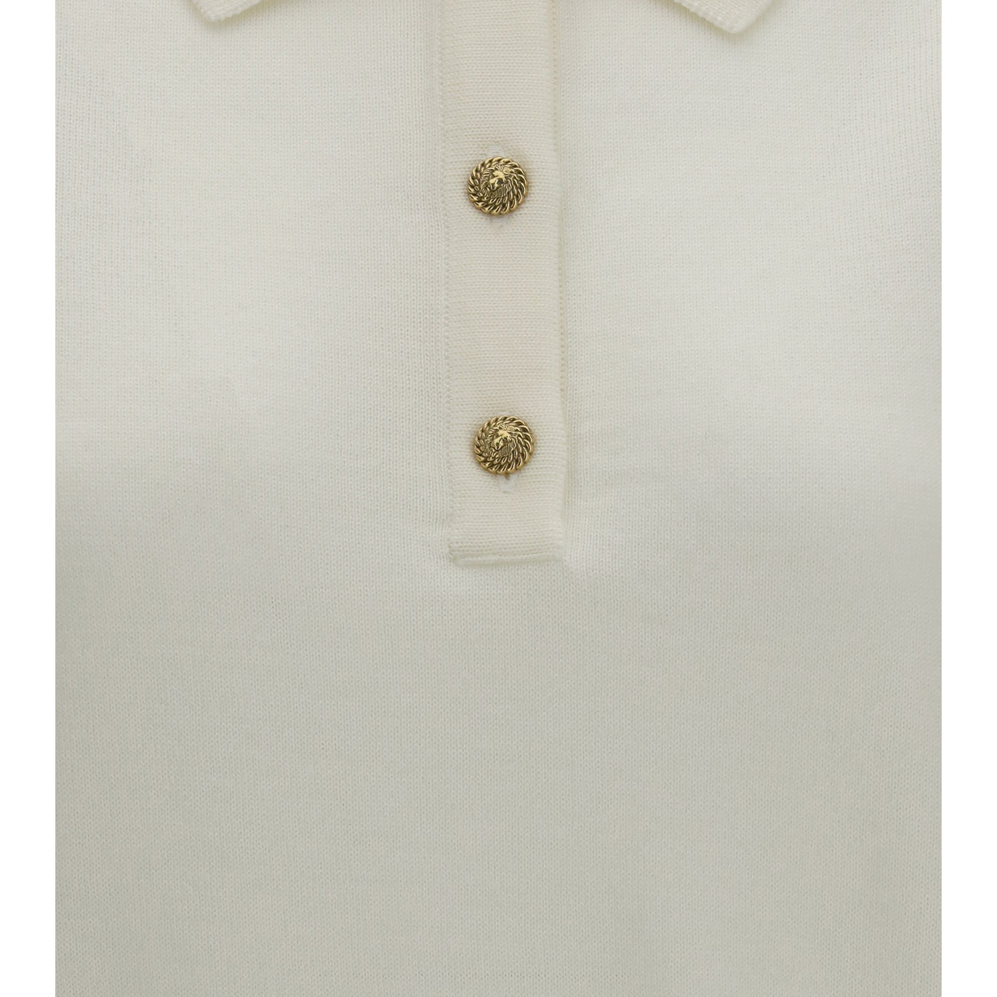 Wool Polo with vintage buttons