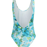 Aquatic flowers print One-piece Swimsuit