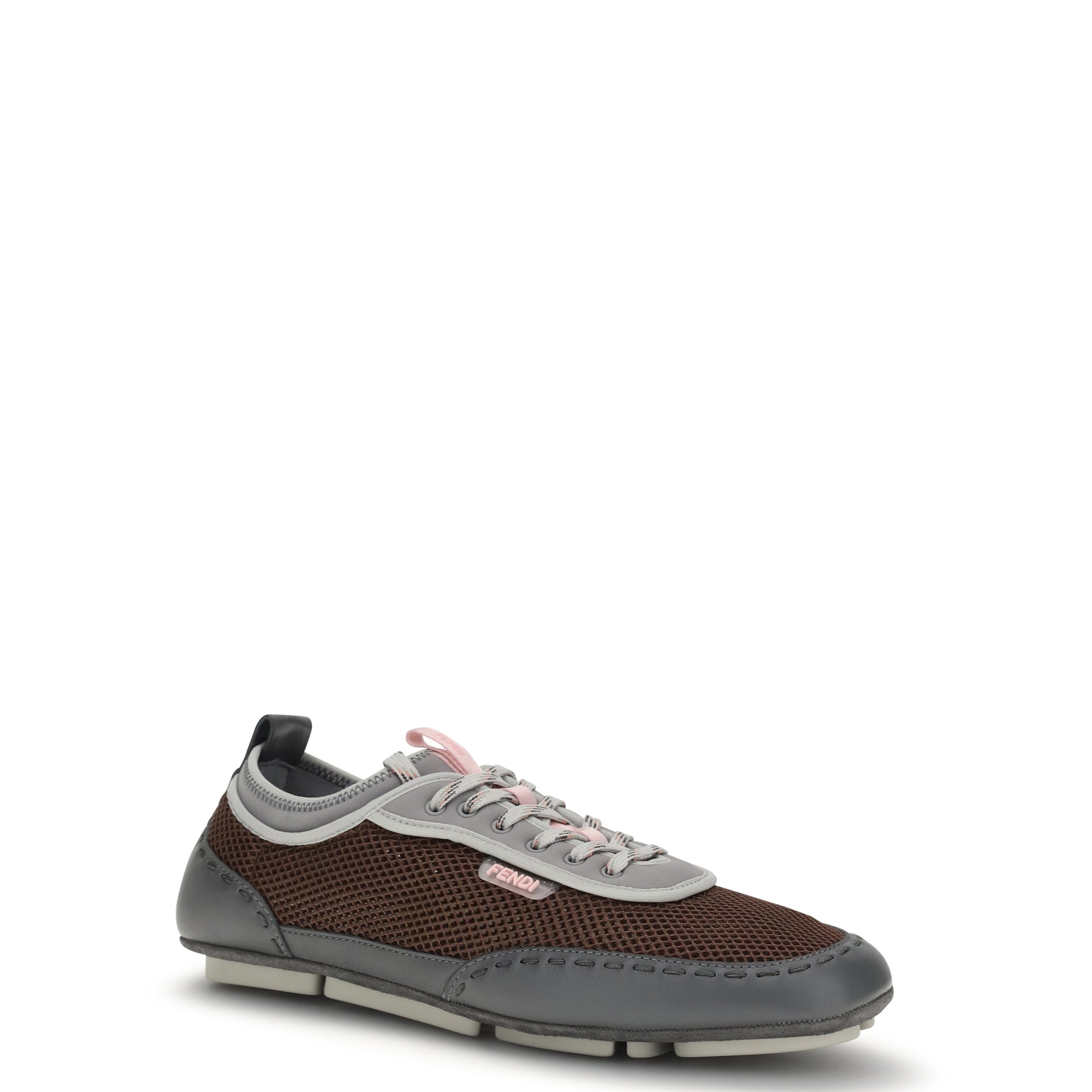 Leather and mesh Sneakers by Fendi