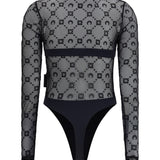 Mesh Body with Moon motif