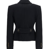 Cropped single-breasted Blazer with fabric buttons