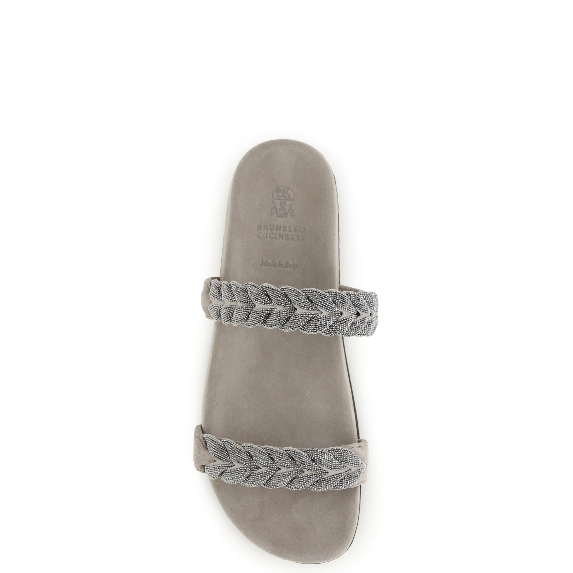 Laurel leaf monili-embellished Slides