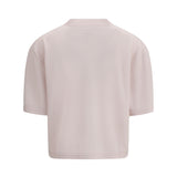 Cropped T-shirt with round neckline
