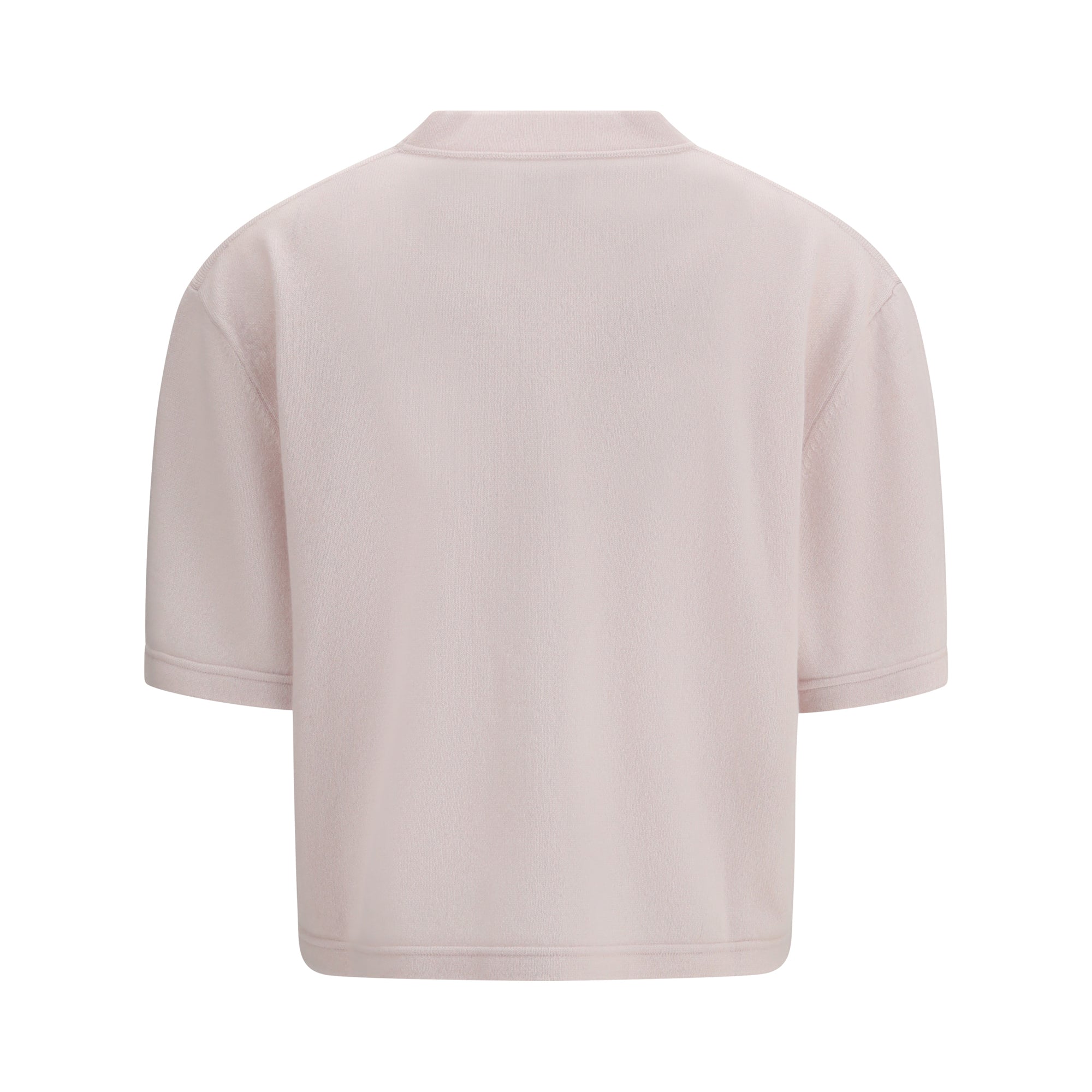 Cropped T-shirt with round neckline