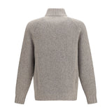 High-neck cashmere and silk Cardigan with zip