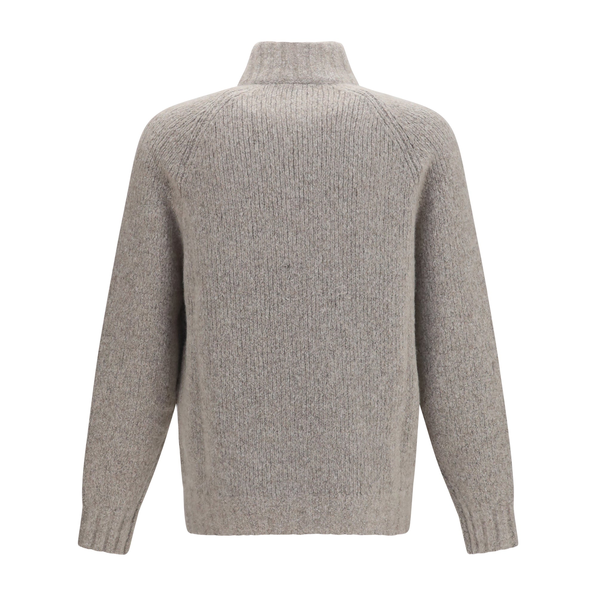 High-neck cashmere and silk Cardigan with zip