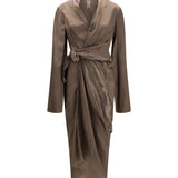 Asymmetric wrap Dress with knot fastening