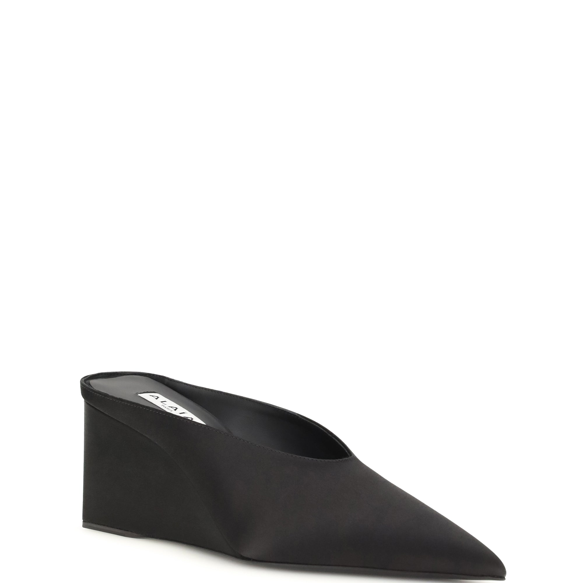 Satin wedge Mules