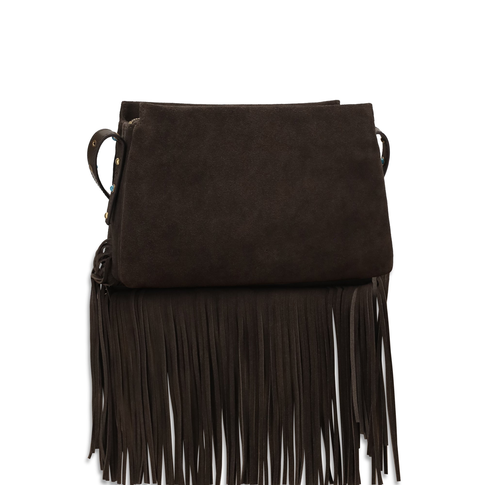 Suede Shoulder Bag with fringes