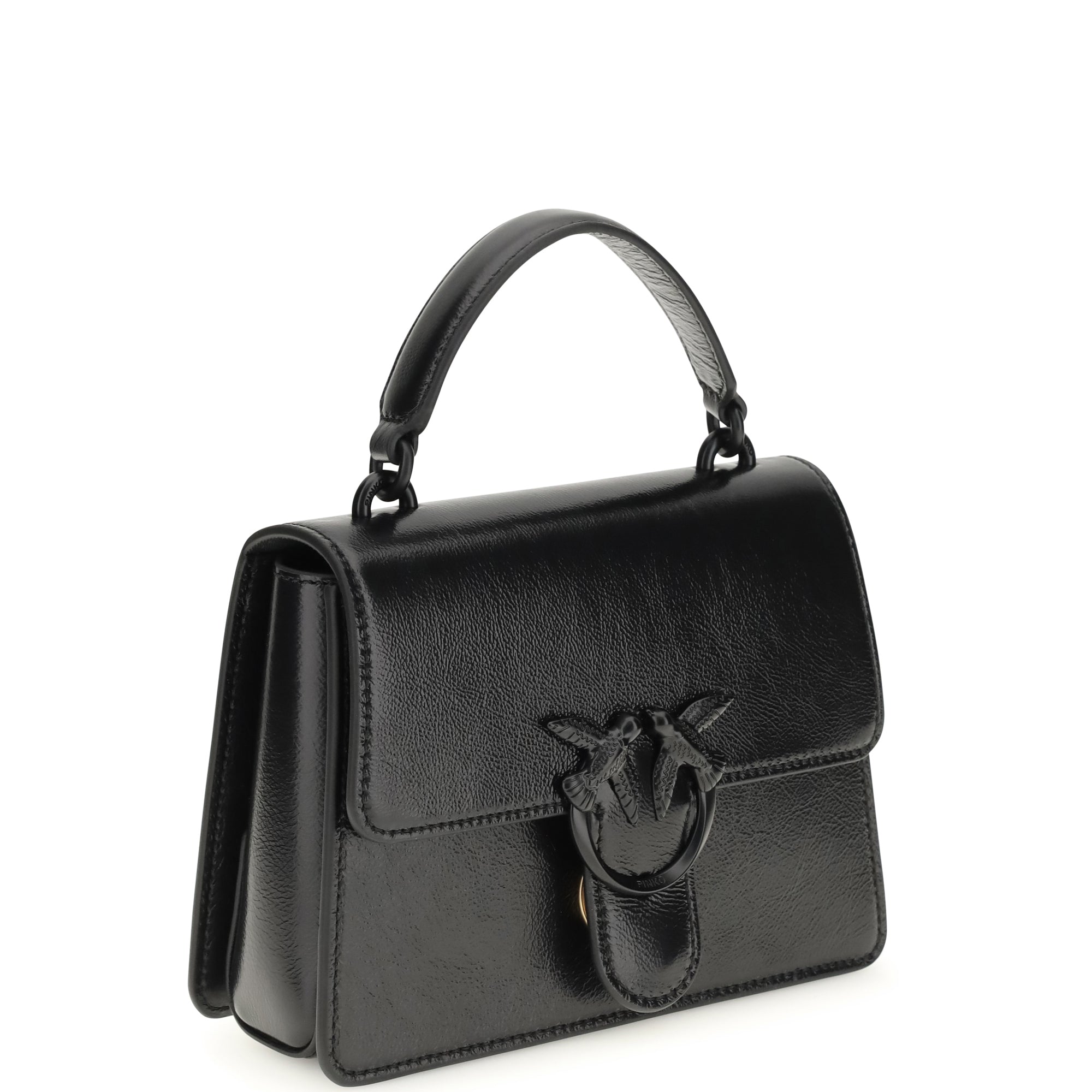 Shiny leather Love One Top mini Handbag