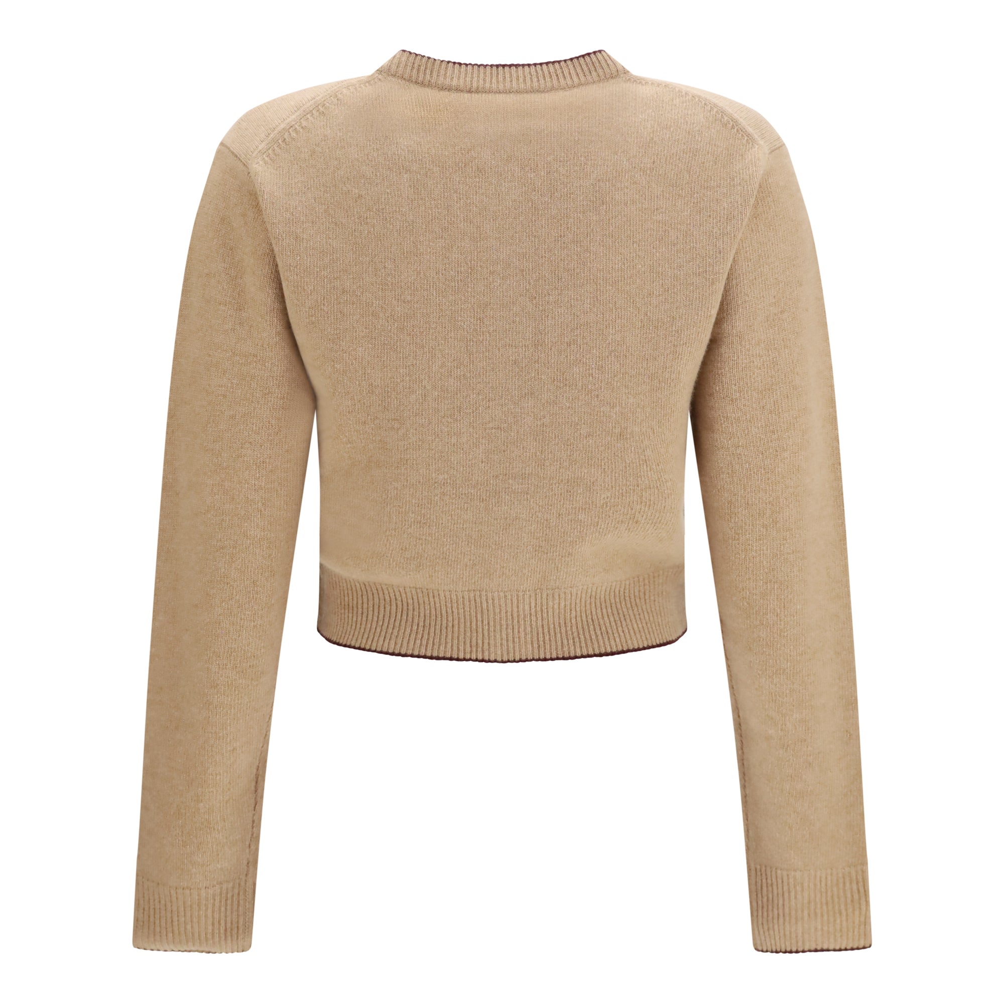 Fitted logo Cardigan in wool and cashmere