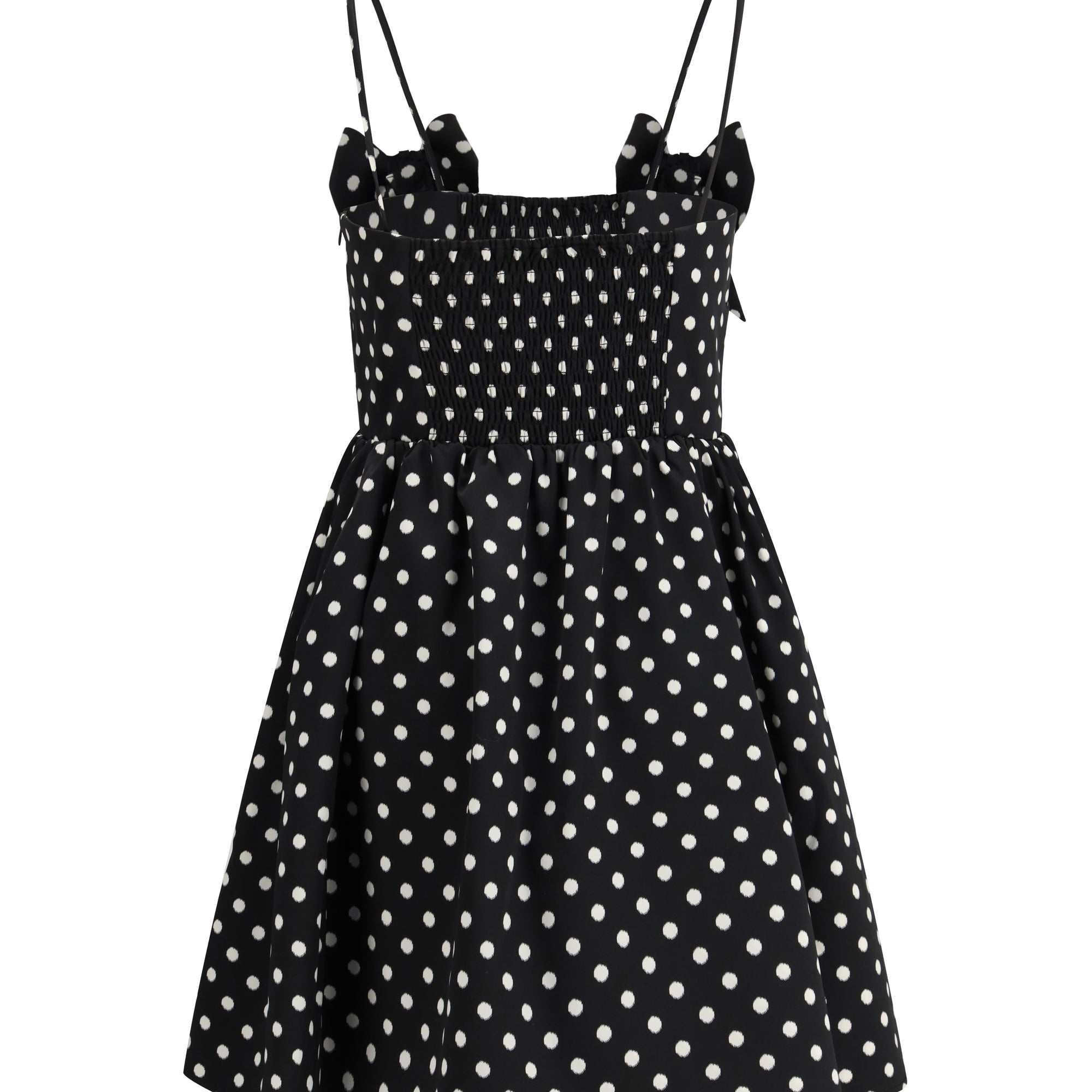 Polka-Dot Satin Mini Dress