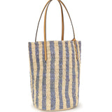Striped raffia Bucket Bag