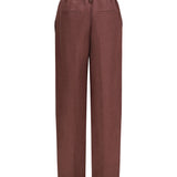 Wide-Leg Pants in linen with elastic waistband and belt loops
