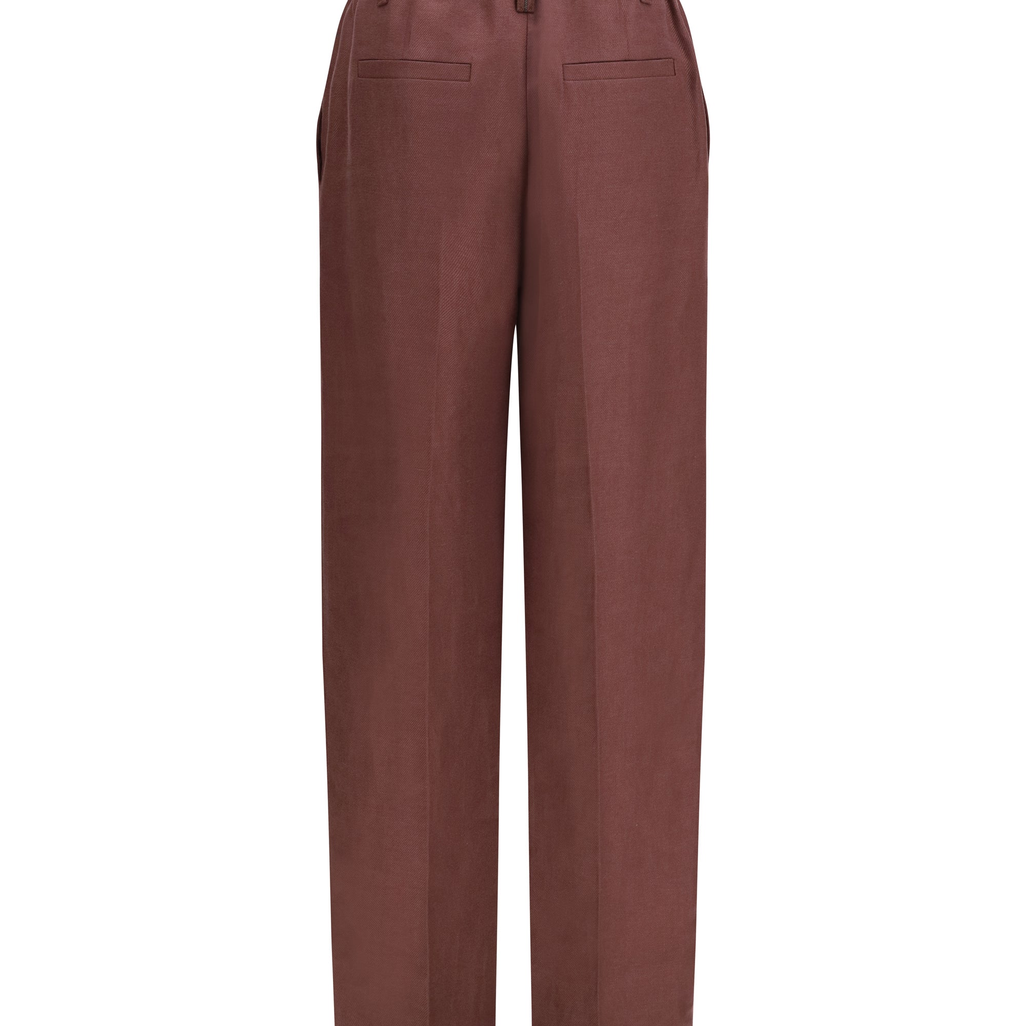 Wide-Leg Pants in linen with elastic waistband and belt loops