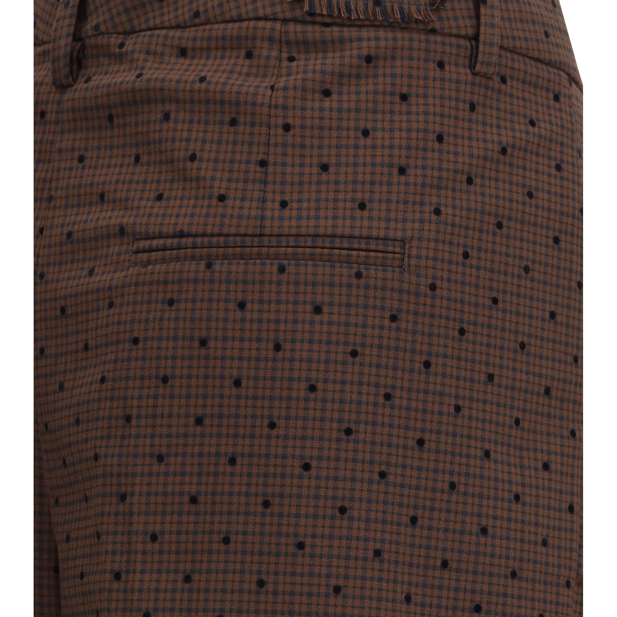 Flocked plaid crossover Pants