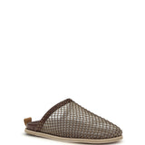 Mesh Mules with rhinestones