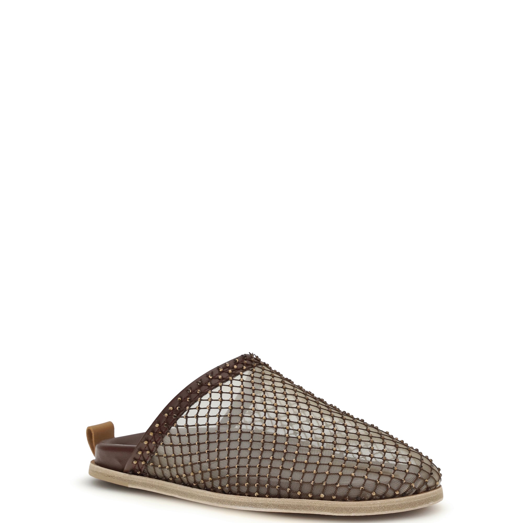Mesh Mules with rhinestones
