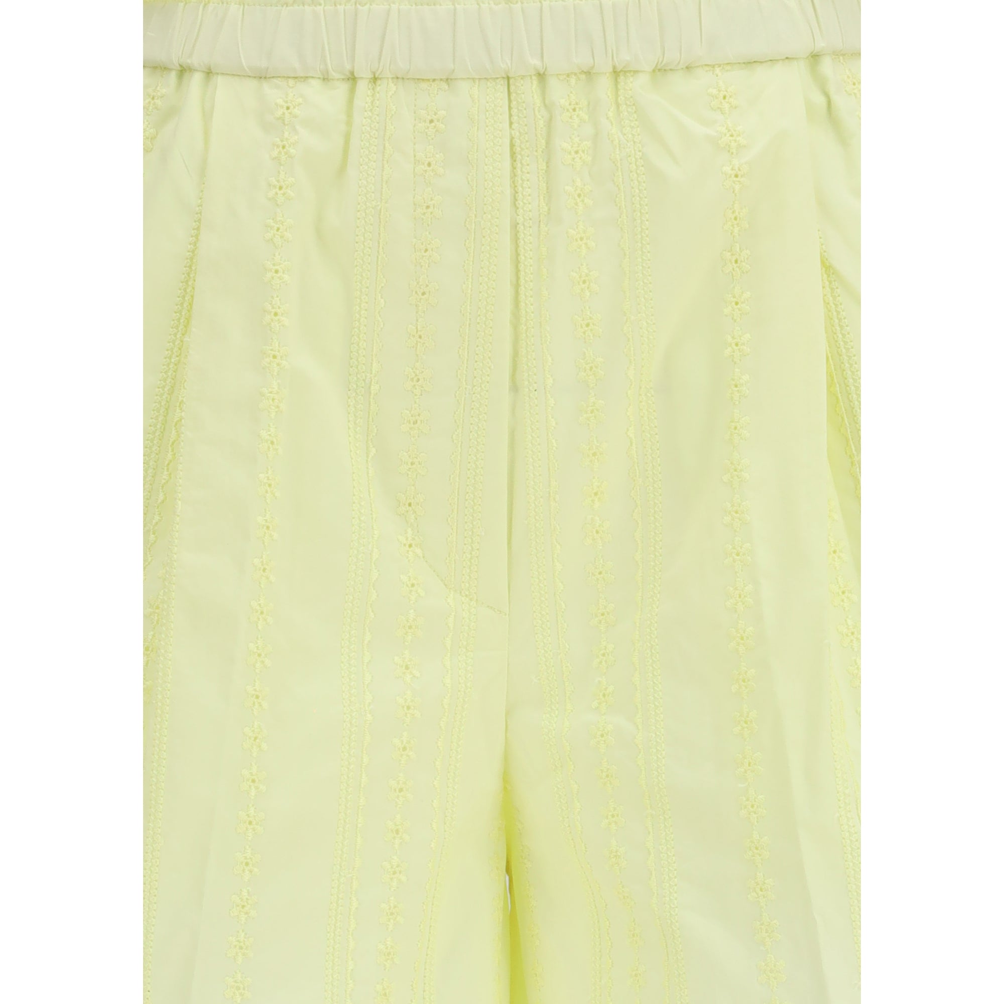 Les Fleurs embroidery cotton poplin Shorts