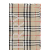 Wide wool and silk Check Scarf with EKD