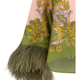 silk Top with ostrich feathers