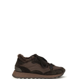 Suede and techno fabric Sneakers with shearling lining and monile